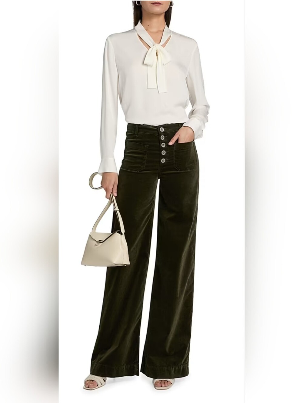 Ramy Brook SEALED! NWT! Cindy Velvet Wide Leg Pant in Deep Olive Velvet. Sz 28.